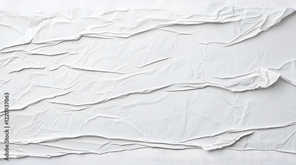 Aufkleber white crumpled paper texture with natural creases and glued layers forming a unique and surface idea