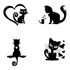 timeless cat romance simple design that unites love and beauty