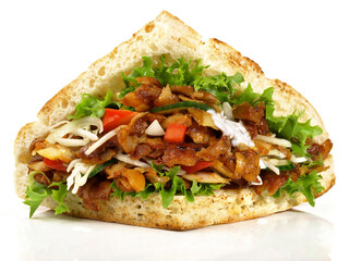 Kebab Sandwich on white Background