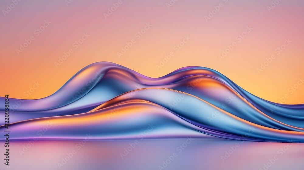 Poster breathtaking abstract landscape scene with vivid shades of orange pink and purple seamlessly blendin