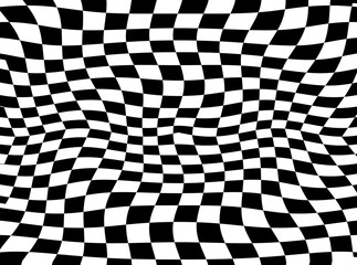 Obraz premium Black and white checkered liquify background melting