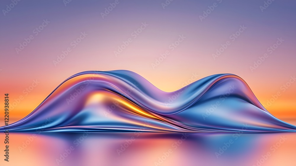 Leinwandbilder Captivating abstract landscape composition featuring dynamic swirling patterns of vibrant color gradients and radiant light effects