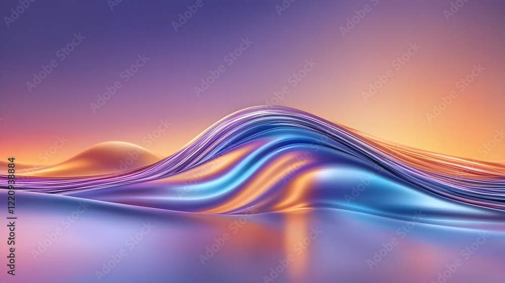 Poster Captivating abstract sunset landscape featuring bold and soft color transitions swirling patterns and radiant light effects that enhance the overall dynamic and mesmerizing composition
