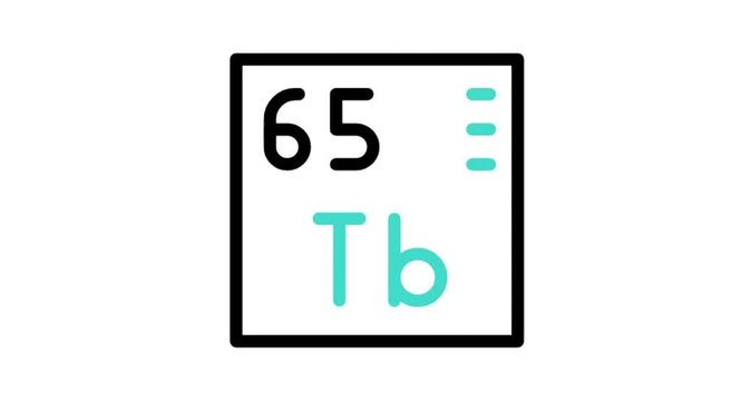 chemical element sign with atomic number Tb 65