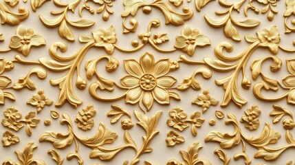 Baroque-inspired gold ornament featuring intricate floral motifs and ornate decorative design elements