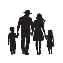 silhouette of a family vector 