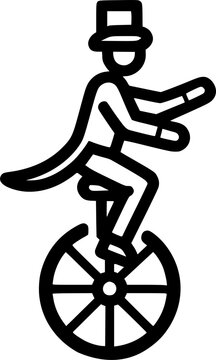 recommend clip art: circus performer riding a unicycle sign, symbol, vector, art