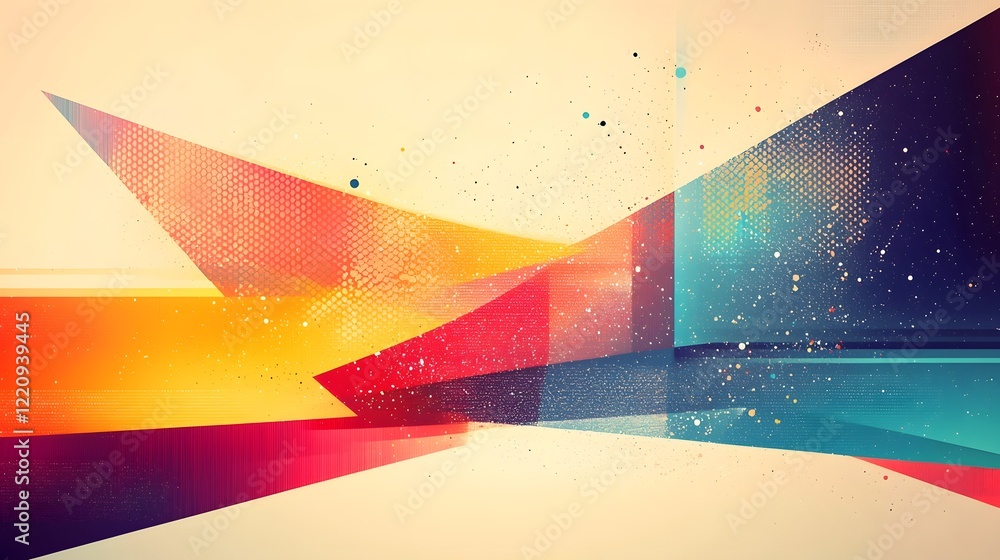 Poster Captivating Colorful Abstract Desktop Background with Fluid Geometric Patterns  This digital features a mesmerizing combination of dynamic color transitions and bold geometric shapes
