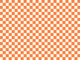 Chess board with very small squares background. white orange checkered colors. Repeating texture, illustration, repeating checkered background