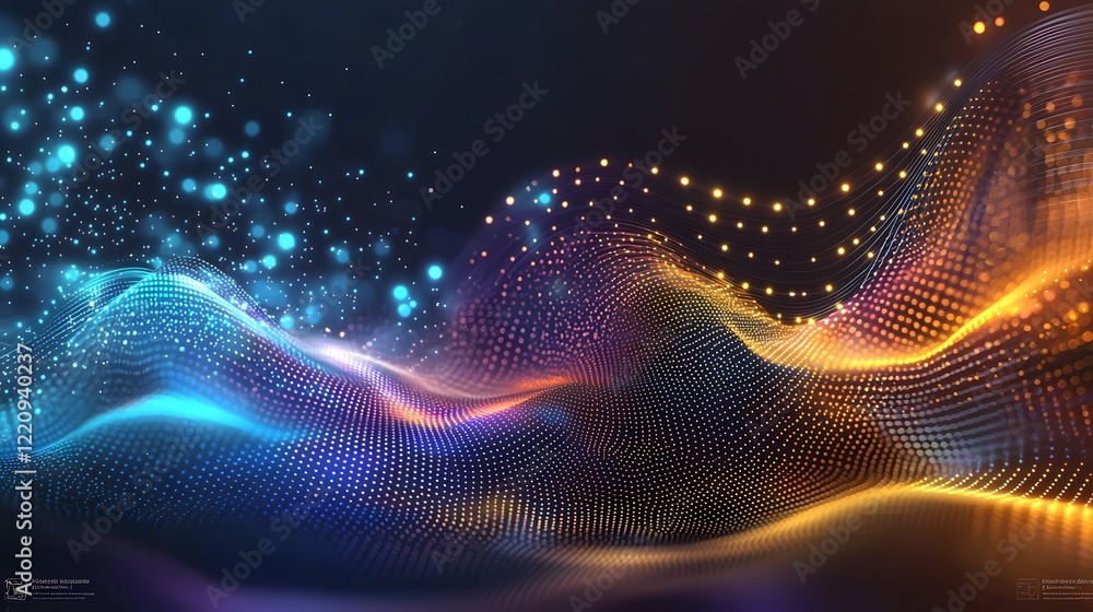 Aufkleber Futuristic abstract 3D digital background featuring smooth fluid structures and vibrant color gradients representing science education and digital innovation ideal for modern design applications