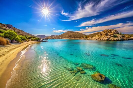 Pserimos Island Greece: Pristine Beach, Calm Sea, Sunny Relaxation