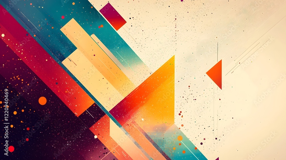 Poster mesmerizing digital wallpaper featuring a bold fusion of abstract colorful gradients and intricate g