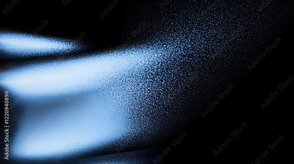 Leinwandbilder Glowing Abstract Blue Shape with a Dark Grainy Futuristic Dynamic Texture Background Featuring a Noise Pattern and Sleek Minimalist Composition Perfect for Poster Cover and Banner Designs
