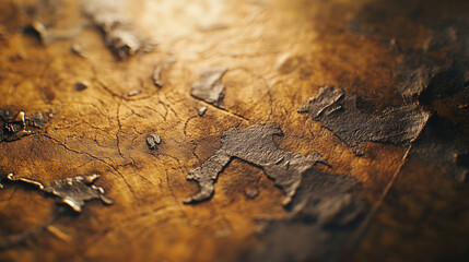 Texture of aged metal with gold and bronze tones highlighting its intricate patterns