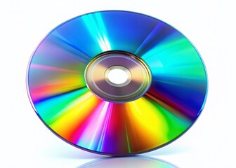 High-Resolution CD Disc Isolated on White Background - Stock Photo