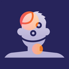 Alopecia areata glassmorphism illustration.