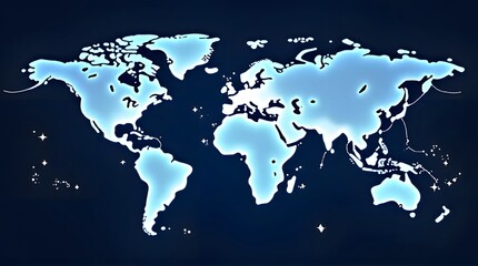 Glowing World Map Illustration Global Connection Design