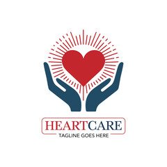 Heart Care Logo Template Design 