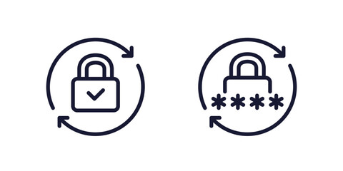 change password line icons with a lock