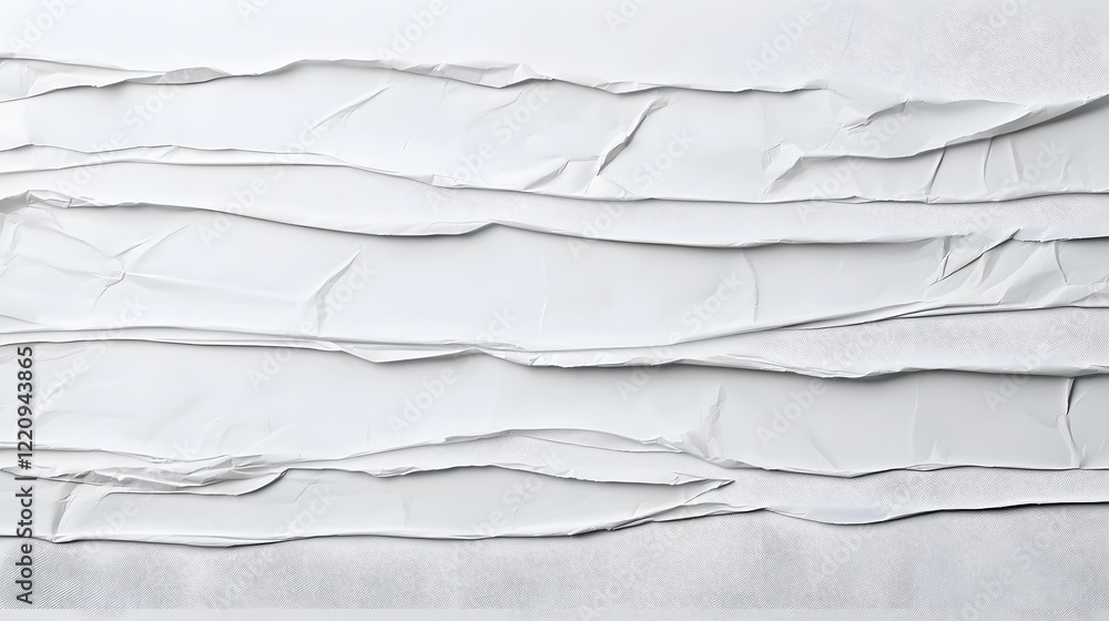 Aufkleber Crumpled White Paper Texture Background with Authentic Wrinkled Details and Layered Surfaces Ideal for Poster Branding and Design Projects