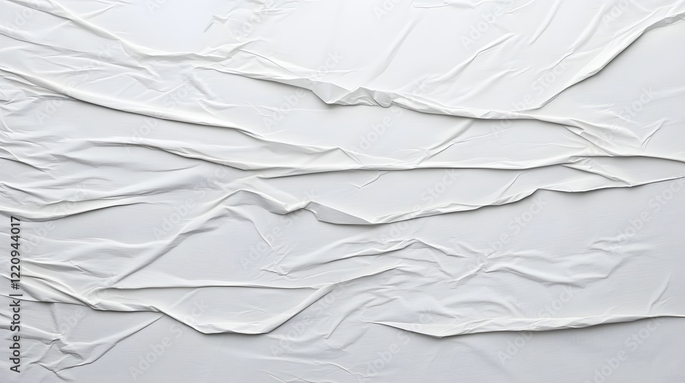 Poster Elegant and Minimalist Creased White Paper Texture with Intricate Wrinkle Patterns Providing a Stylish Background for Modern Design Branding and Advertising Applications