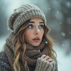 Boho Winter Woman Snowflake