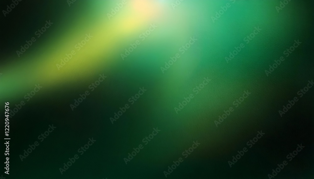 Poster abstract green background with light beam and textured surface, creating a subtle and elegant design