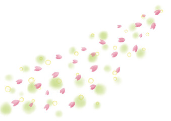 花吹雪の水彩イラスト
