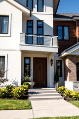 Modern House Exterior: Contemporary Home Design and Architecture. Luxury Real Estate Property with Stunning Facade and Landscaping