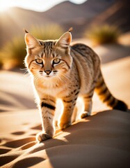 Obraz premium a sand cat in the desert