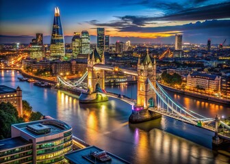 Obraz premium London Nightscape Timelapse: Dramatic City Lights & Skyline