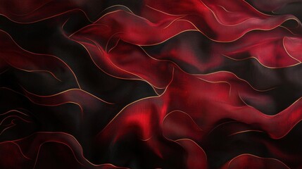 Fototapeta premium A red and black fabric with gold accents