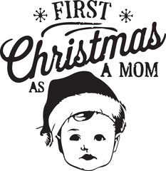 First Christmas as Mom and dad Design.Family Christmas Shirts