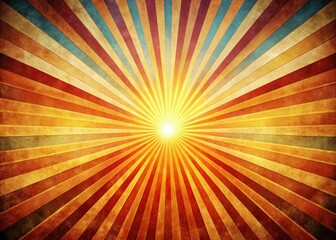 Retro Sunburst Background: Vintage Ray Stripes Panoramic Photography