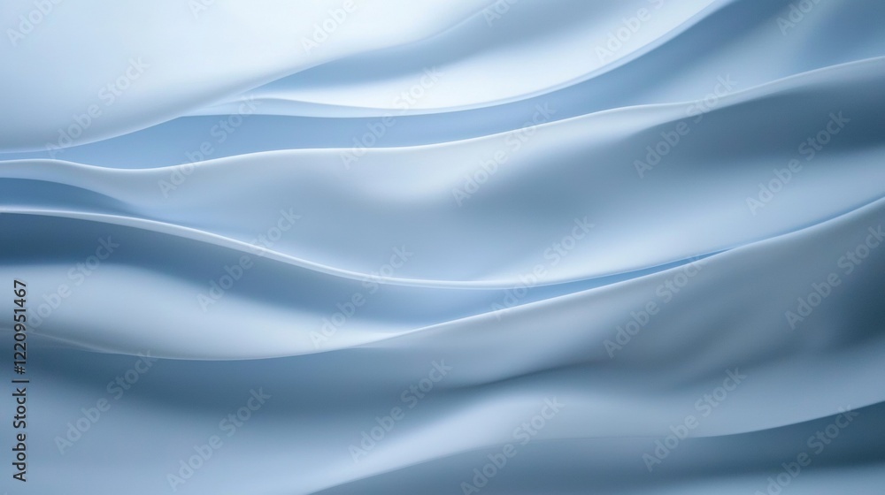 Poster the image is a close up of a blue fabric with a wave pattern