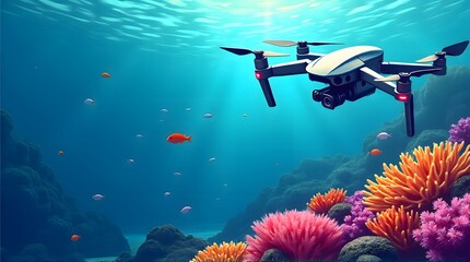 Fototapeta premium Drone Underwater Photography Stunning Coral Reef Scene