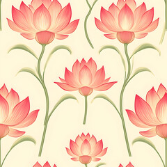 Fototapeta premium A renge (lotus) pattern seamless tilebale 