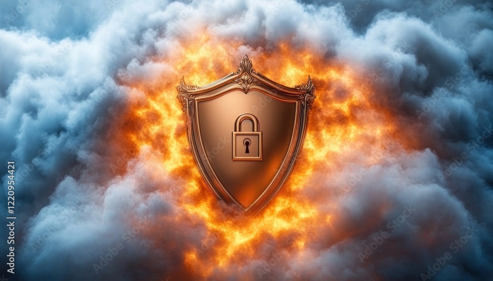 Aufkleber explore the power of secure encryption with this compliance diagram, featuring a glowing shield and 