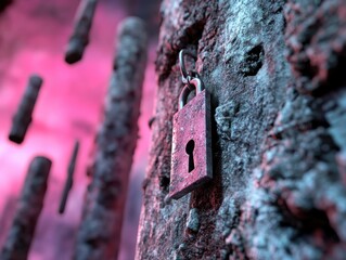 Explore the realm of encryption and cybersecurity with this conceptual image featuring glowing keys and futuristic digital networks visualized in a surreal, textural manner Unlock the secrets of data