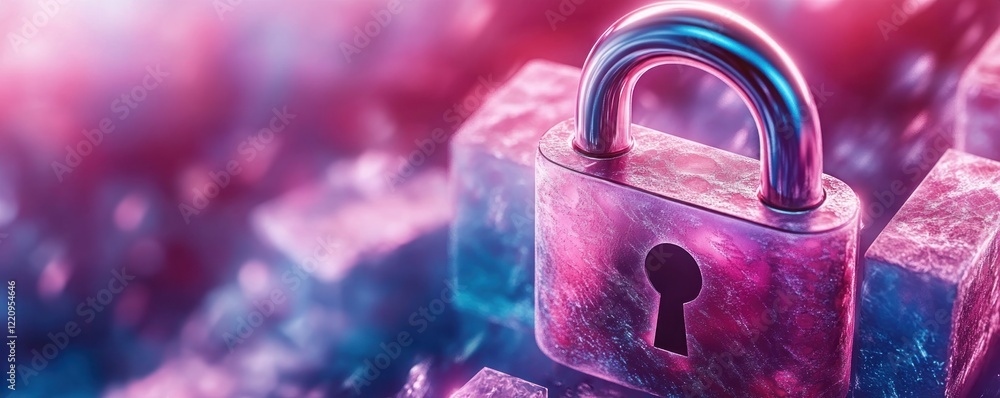 Aufkleber explore the world of secure internet browsing with this image of a glowing digital padlock surrounde