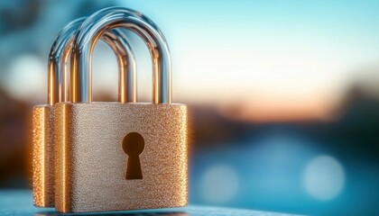 Explore the vital realm of encryption awareness through stunning visuals showcasing glowing padlocks and dynamic data streams on cutting-edge futuristic digital interfaces Understand digital security