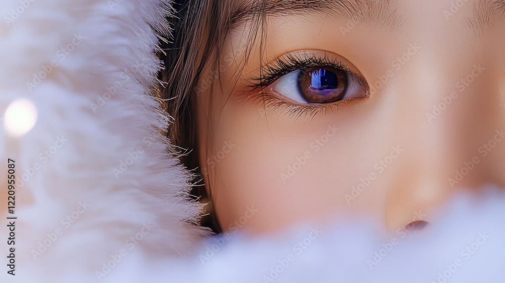 Aufkleber the image is a close up of a person's face the person has their face partially covered the person's 
