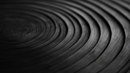 Fototapeta premium A black and white photo of a wooden circle with a dark brown color