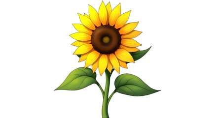 Fototapeta premium Vibrant Sunflower Illustration Bright Yellow Flower Design