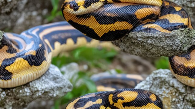 Ball python snakeskin animal pattern, seamless, tileable.