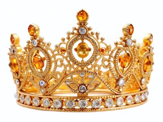 Obraz premium Luxury Gold Tiara Crown, Royal Headpiece, Elegant Jewelry, Princess Accessory, Headwear for Fashion Photography