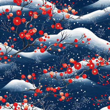 A yuki (snow) pattern seamless tilebale 