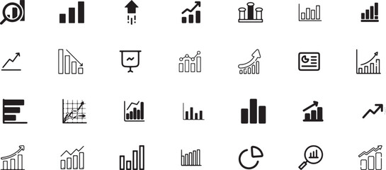 Bar graph icon set, graph, chart, bar, business, growth, diagram, data, vector, icon, graphic, report, statistic, illustration, economy, abstract, financial, finance, 3d, information, infographic.