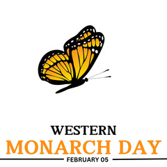 Western Monarch Day vector.  February 5, important day
