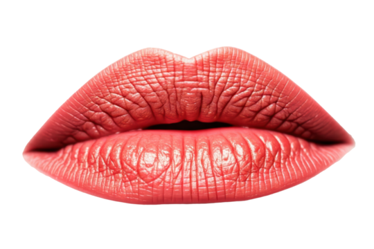 red lips isolated on trasparent background